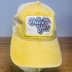 Are We There Yet? Cap‎ America Yellow Mesh Trucker Hat Travel Roadtrip
